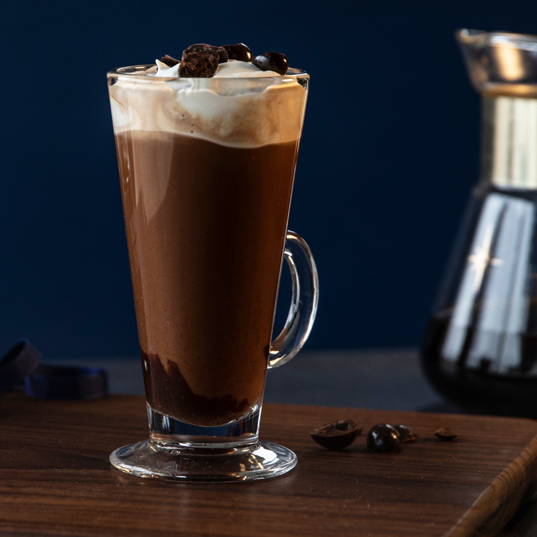 Sunday Night® Hot Mocha with Sunday Night® Sweet + Rich Chocolate Premium Dessert Sauce