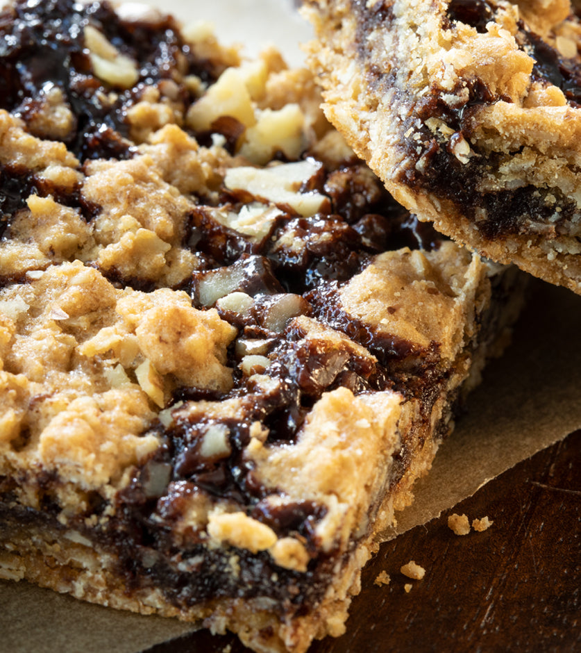 Sunday Night® Chocolate-Filled Oatmeal Bars with Sunday Night® Dark + Decadent Chocolate Premium Dessert Sauce