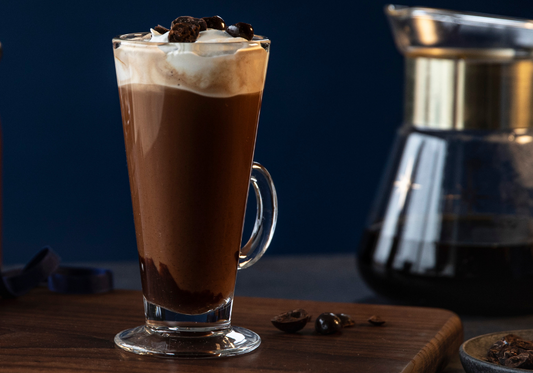 Sunday Night® Hot Mocha with Sunday Night® Sweet + Rich Chocolate Premium Dessert Sauce
