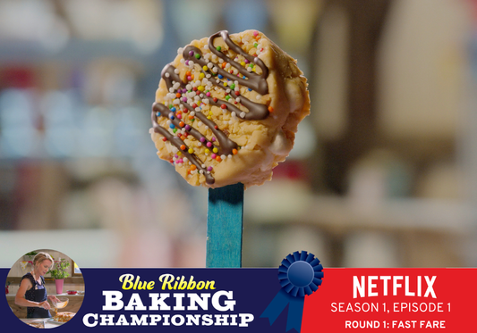 Salted Nut Roll Meets the Nutty Bar (on a Stick) from Blue Ribbon Baking Championship on Netflix