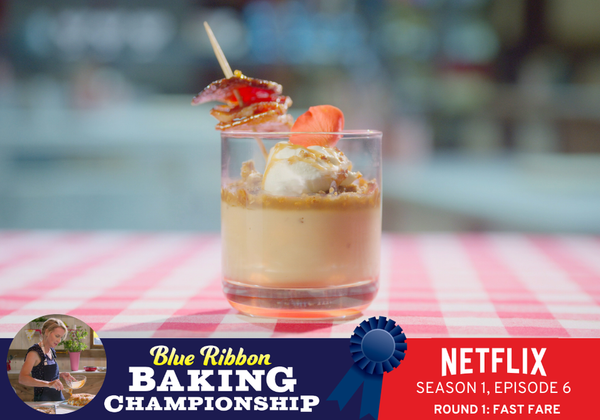 BUTTERSCOTCH AND BACON BUDINO WITH A BACON APPLE CRUMBLE from Blue Ribbon Baking Championship on Netflix