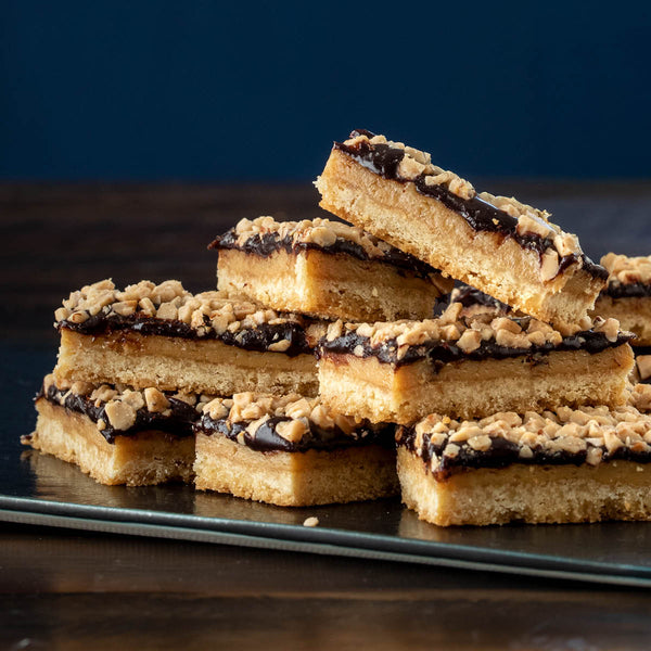 Sunday Night® Chocolate Toffee Shortbread Bars with Sunday Night® Dark + Decadent Chocolate Premium Dessert Sauce