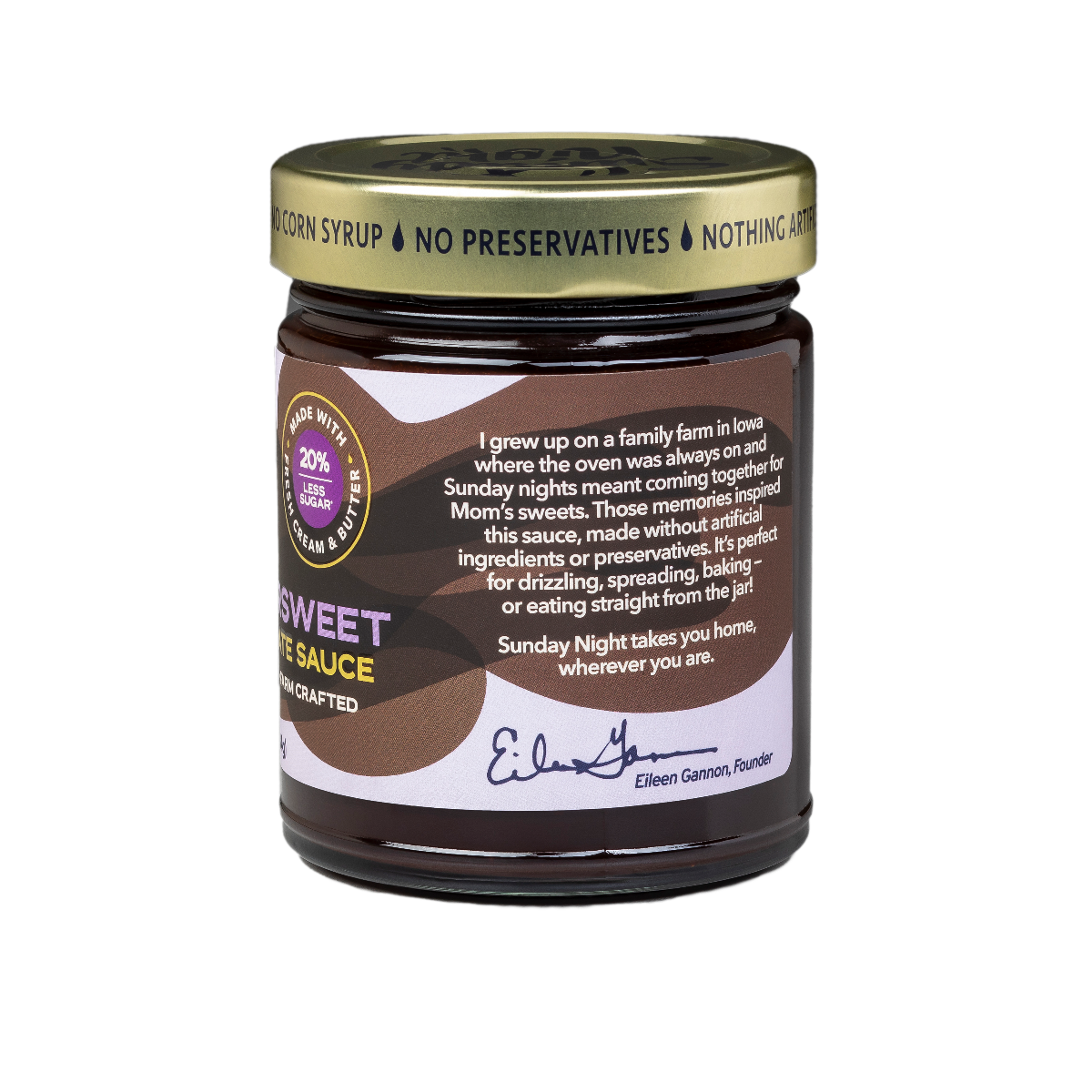 Sunday Night Bittersweet Chocolate Sauce Side View: Eileen's story