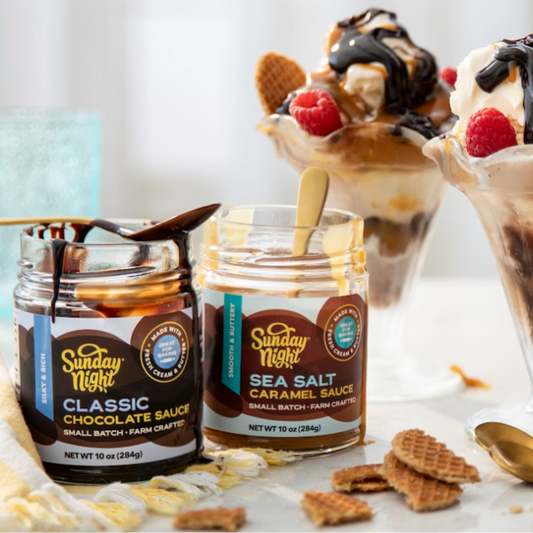 CLASSIC CHOCOLATE AND SEA SALT CARAMEL SAUCE DUO GIFT SET