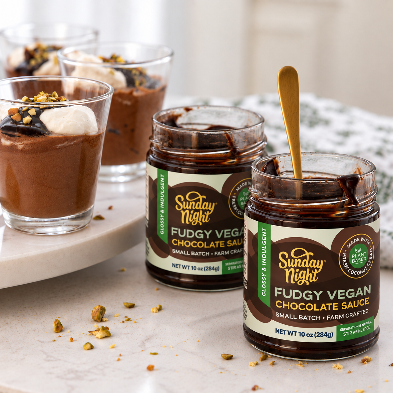 FUDGY VEGAN CHOCOLATE SAUCE (2-PACK)