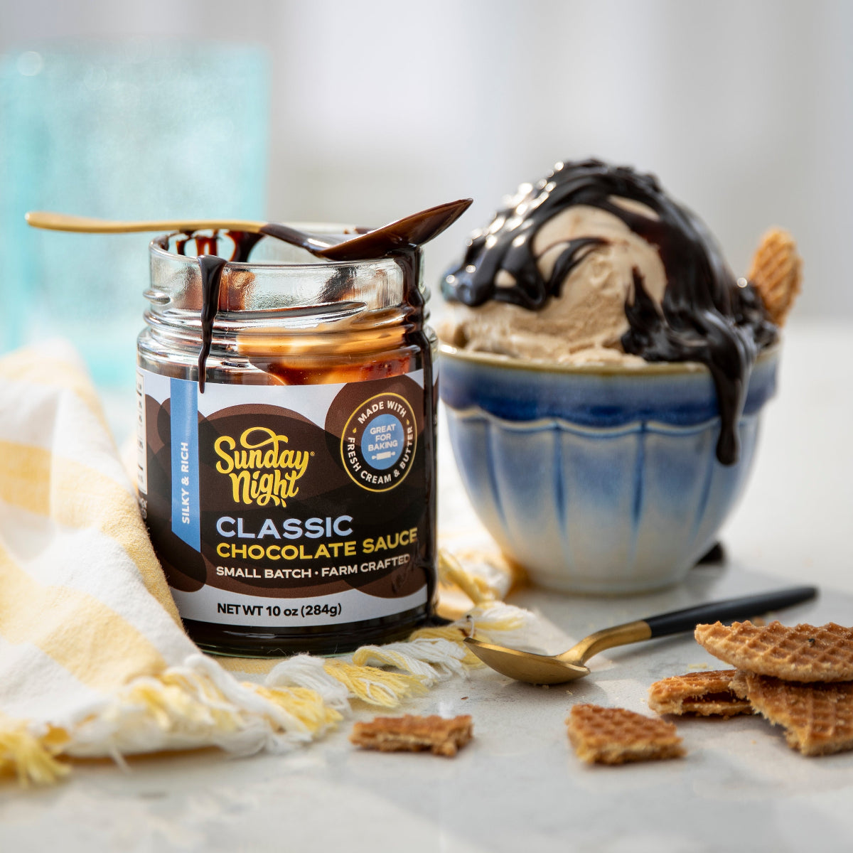 Sunday Night Classic Chocolate Sauce is silky, rich and great on ice cream.