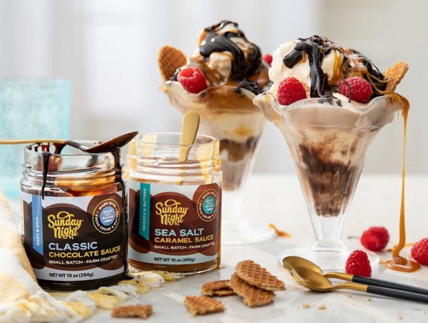 CLASSIC CHOCOLATE AND SEA SALT CARAMEL SAUCE DUO GIFT SET